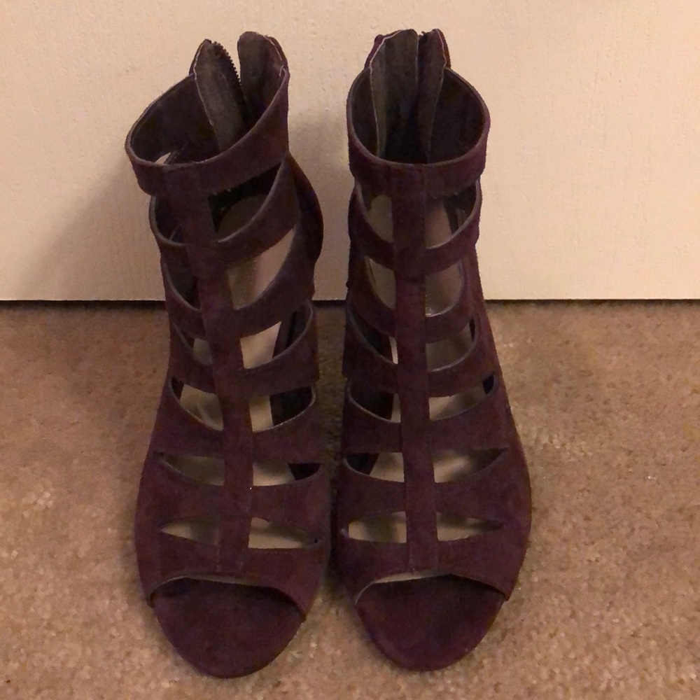 Dark maroon heels